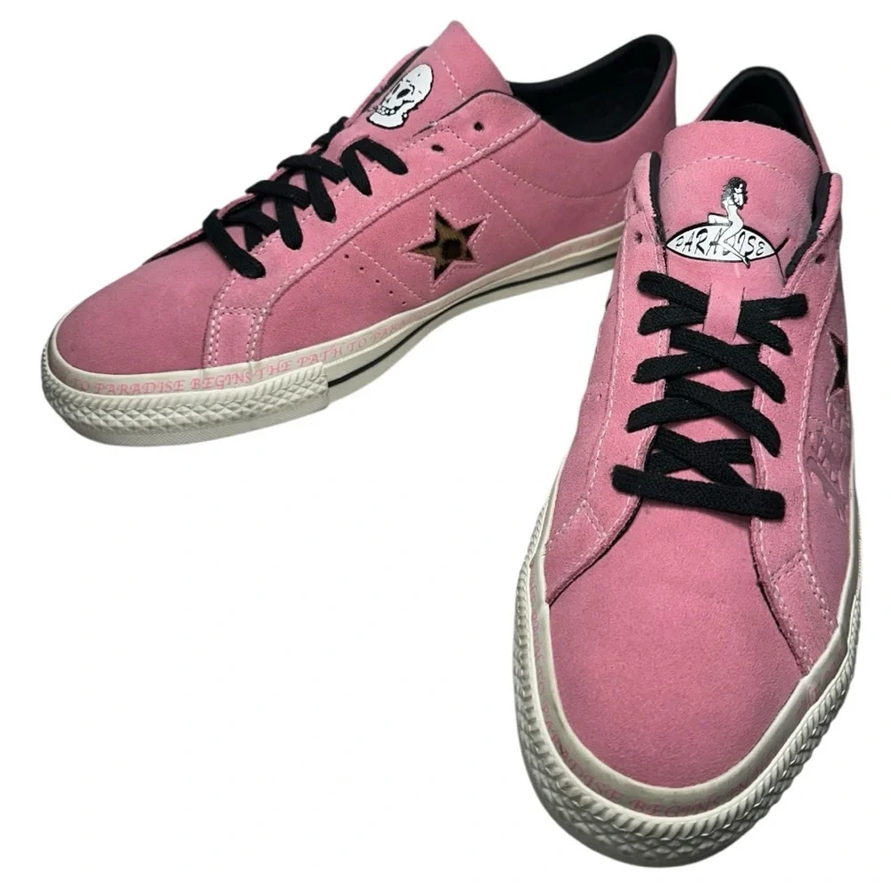 Converse One Star Sz 11.5 Pink Suede Paradise Leopard Pro Ox Sean Pablo Sneakers - Picture 3 of 13